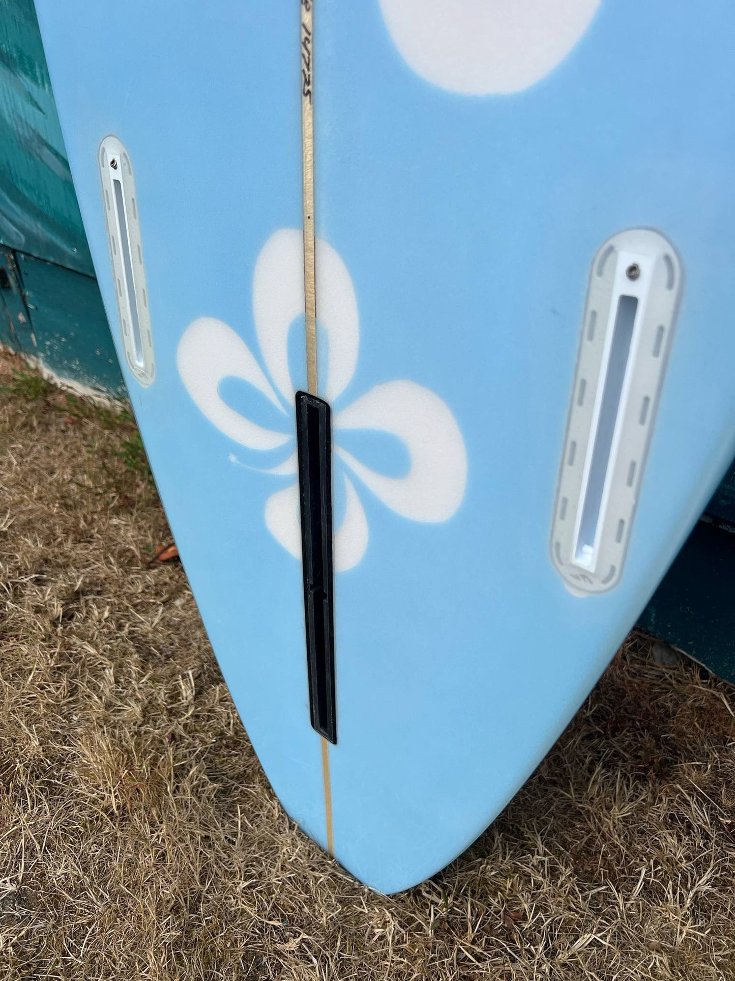Pearson Arrow 9'2" Hibiscus Longboard Surfboard - fins