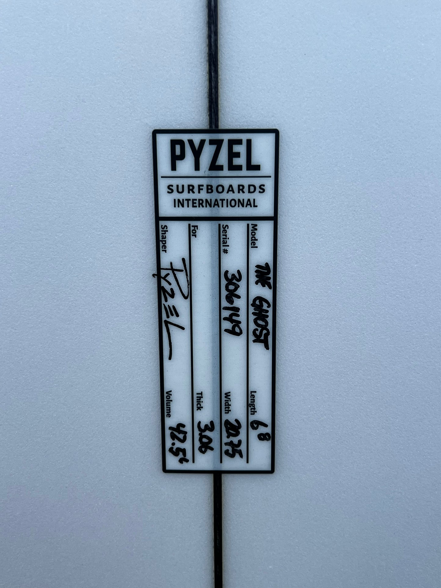 USED Pyzel 6'8" Ghost Shortboard Surfboard - dims