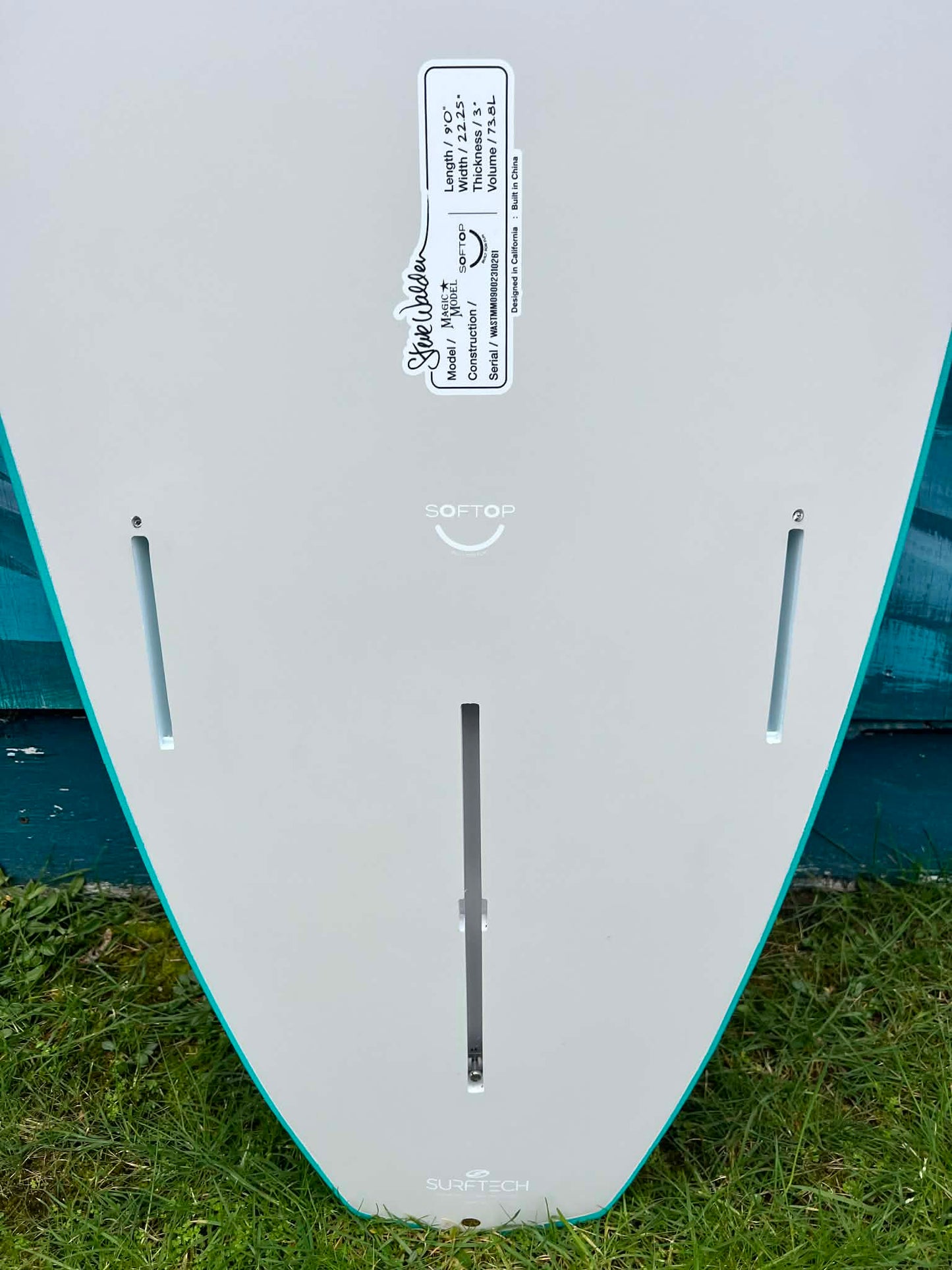 Walden 9'0" "Magic Model" Softop Longboard Surfboard - Fins/Dims