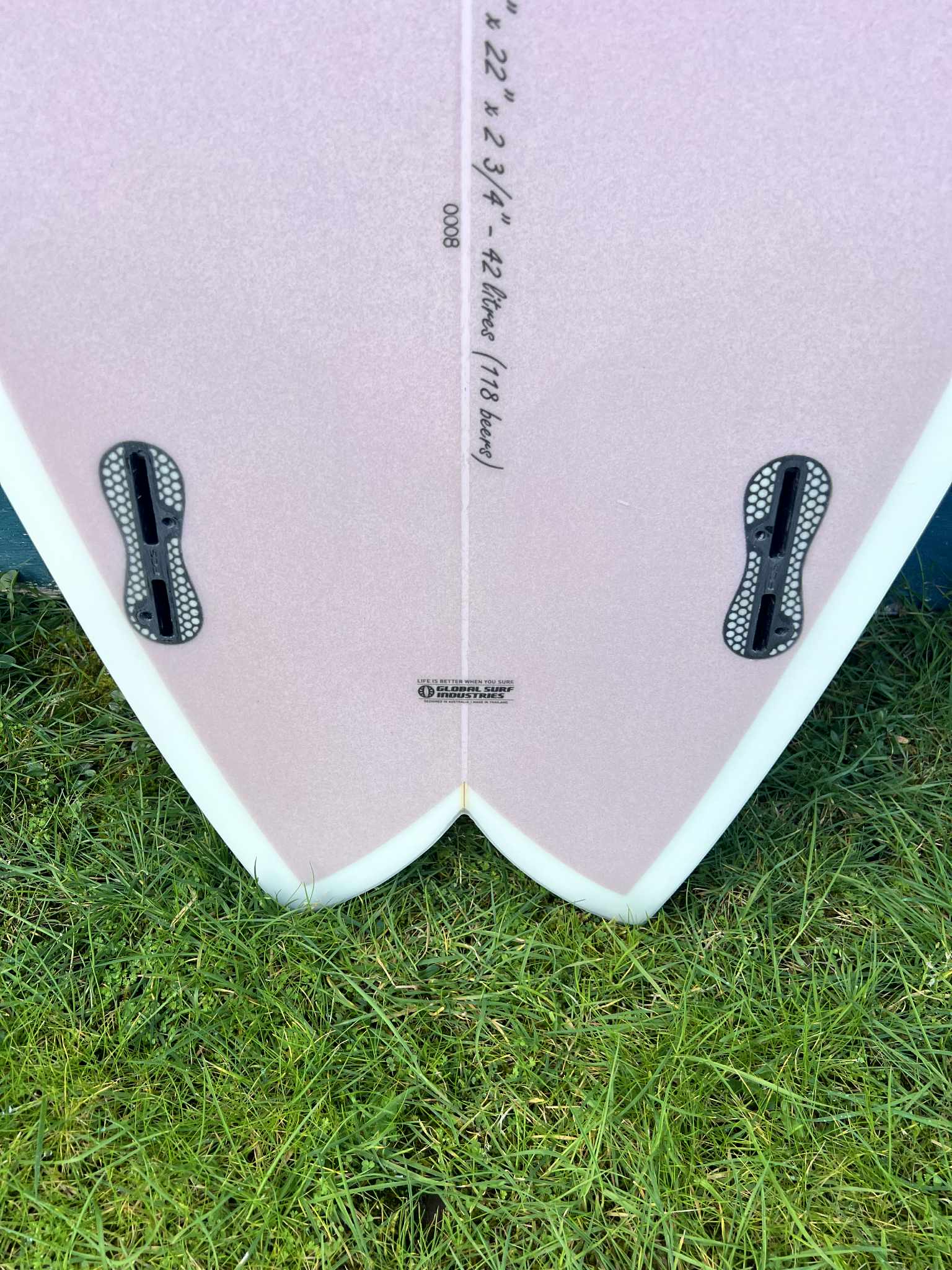 Critical Slide 6'3" "The Angler" Twin-Fin Fish Shortboard Surfboard - Fins