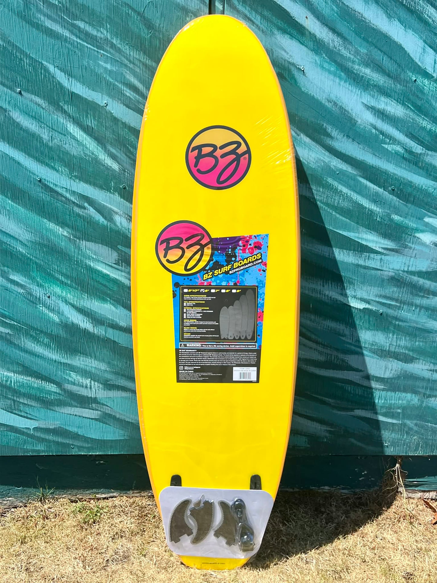 BZ 6'0" Soft Deck Shortboard Surfboard - Bottom 