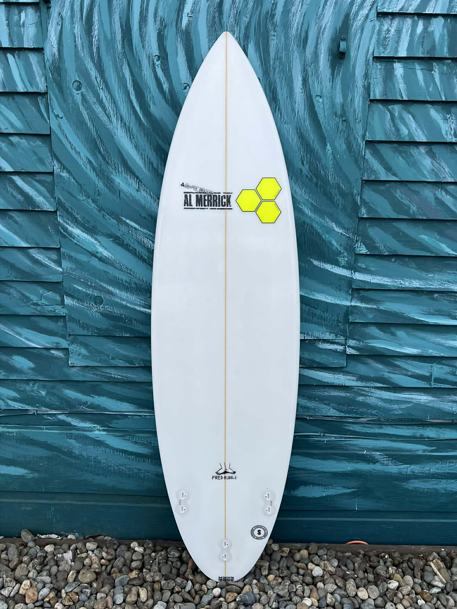 USED Channel Islands Al Merrick 6'2" Fred Rubble Shortboard Surfboard - Bottom