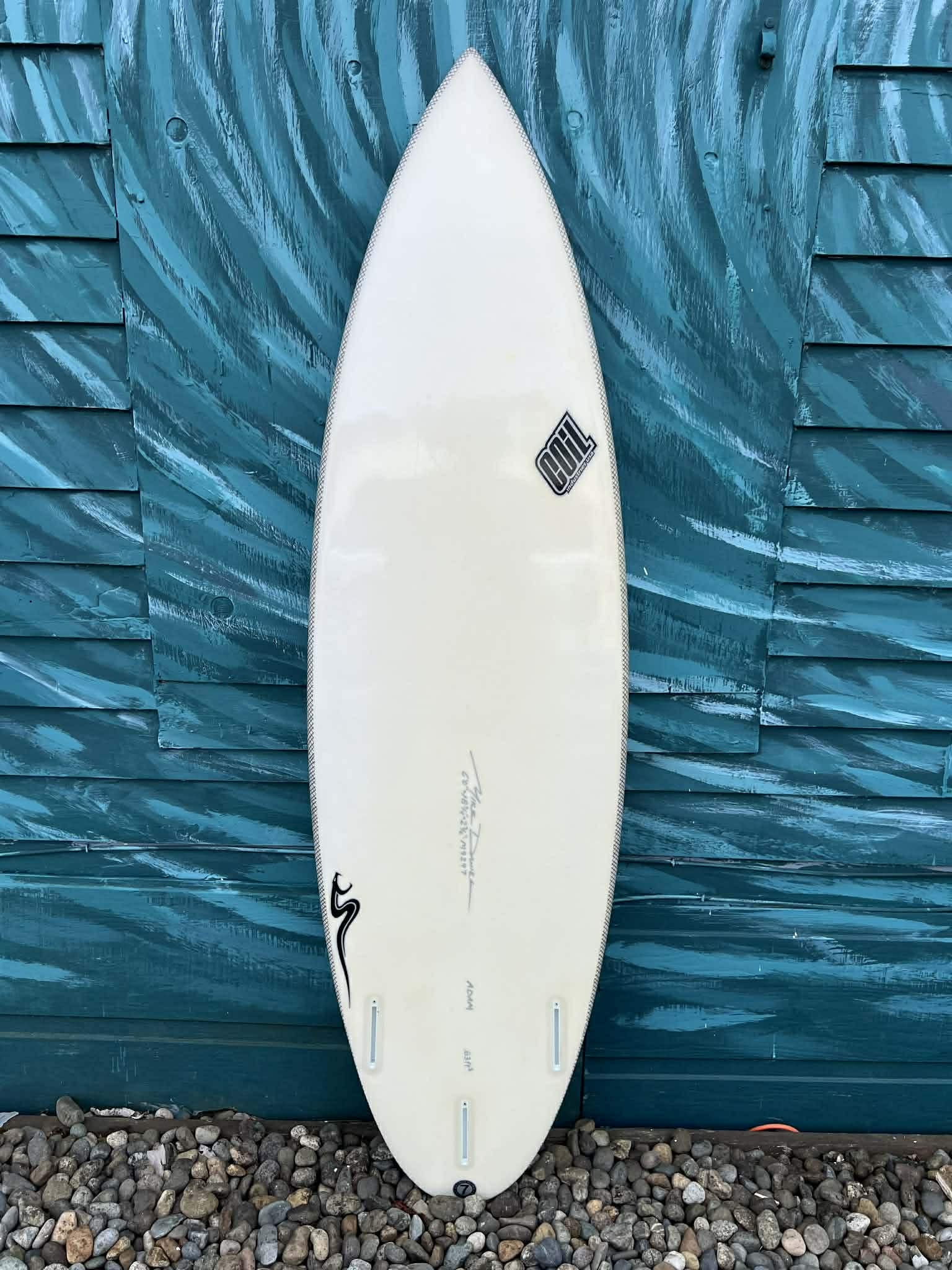 USED Coil Industries 6'0" Round Tail Shortboard Surfboard - Bottom