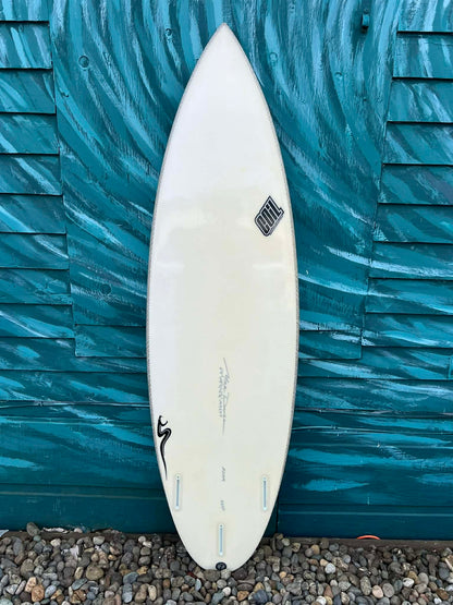 USED Coil Industries 6'0" Round Tail Shortboard Surfboard - Bottom