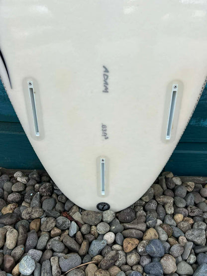 USED Coil Industries 6'0" Round Tail Shortboard Surfboard - Fins