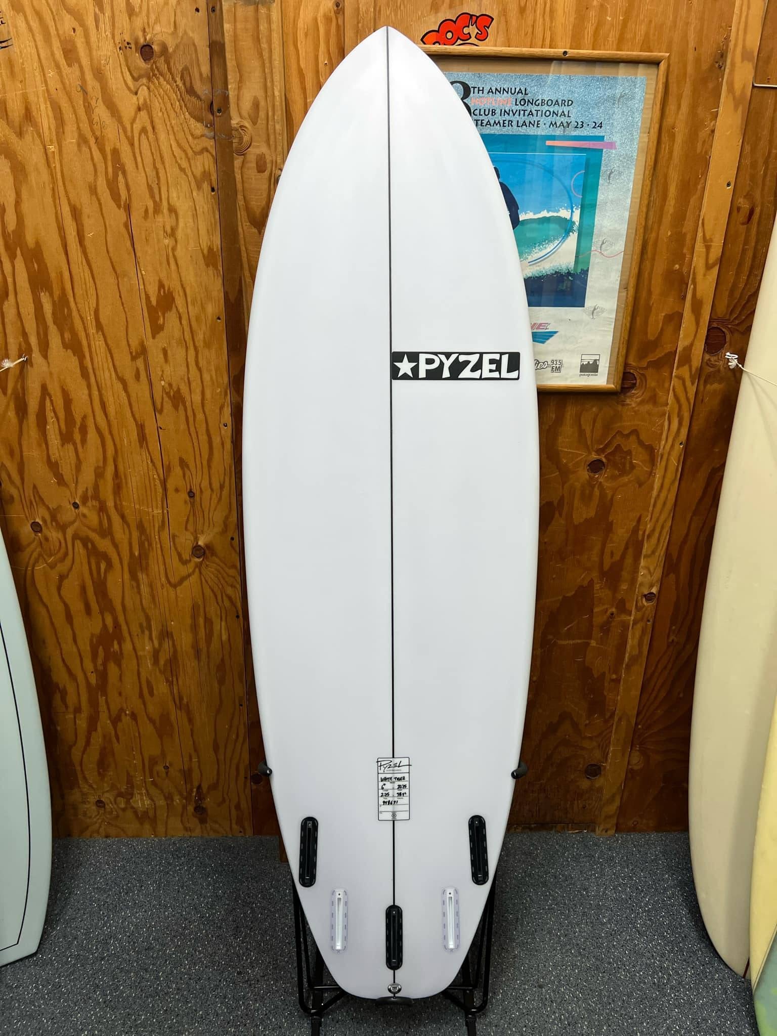 Pyzel 6'0 White Tiger Shortboard Surfboard - Bottom