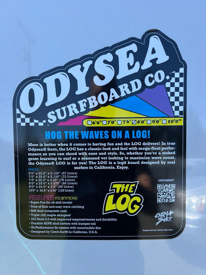 Catch Surf 8'0" "The Log" Soft Mid-Length Longboard Surfboard - Features 
