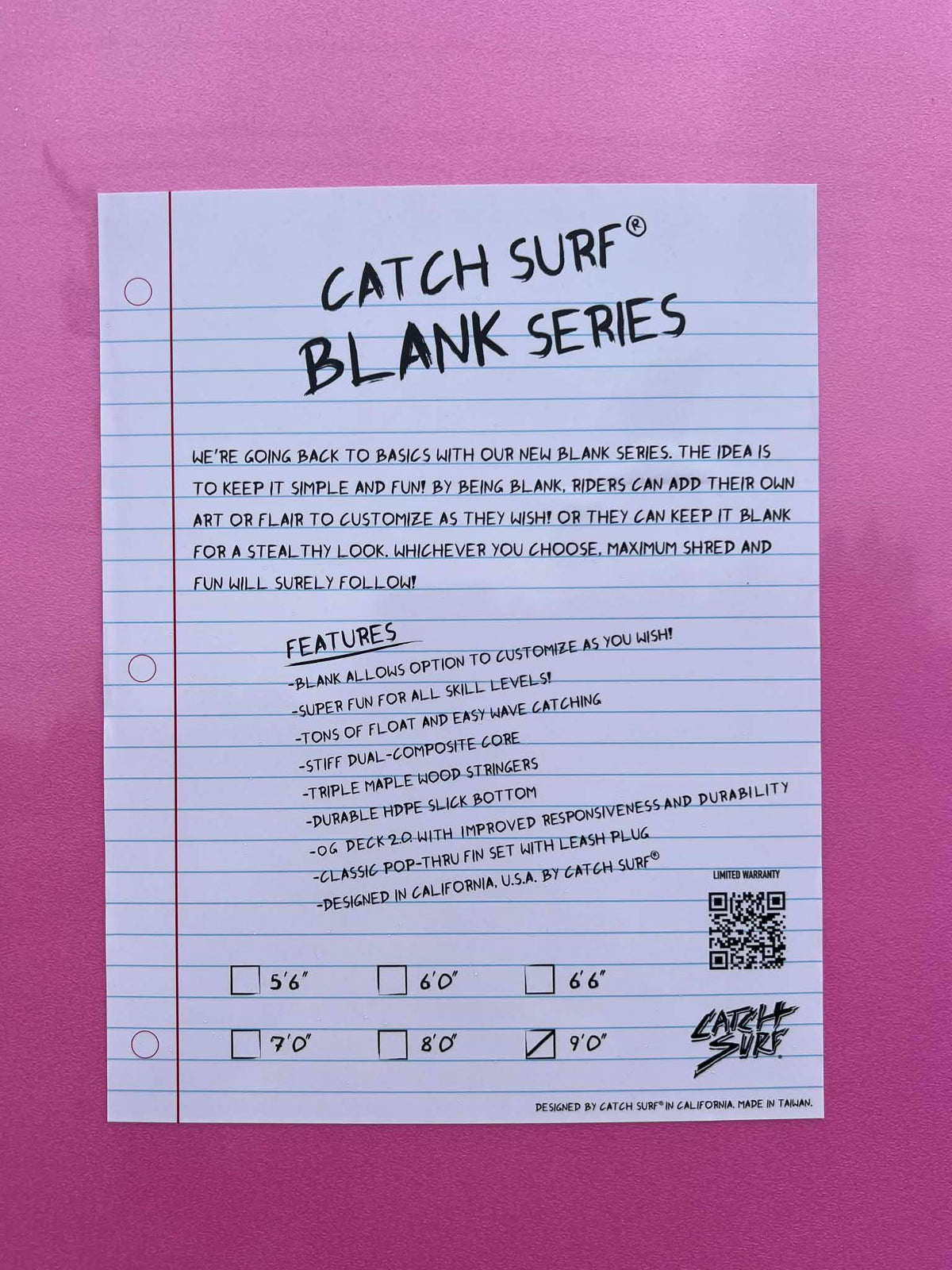 Catch Surf 9'0" 'The Log' Blank Series Soft Longboard Surfboard