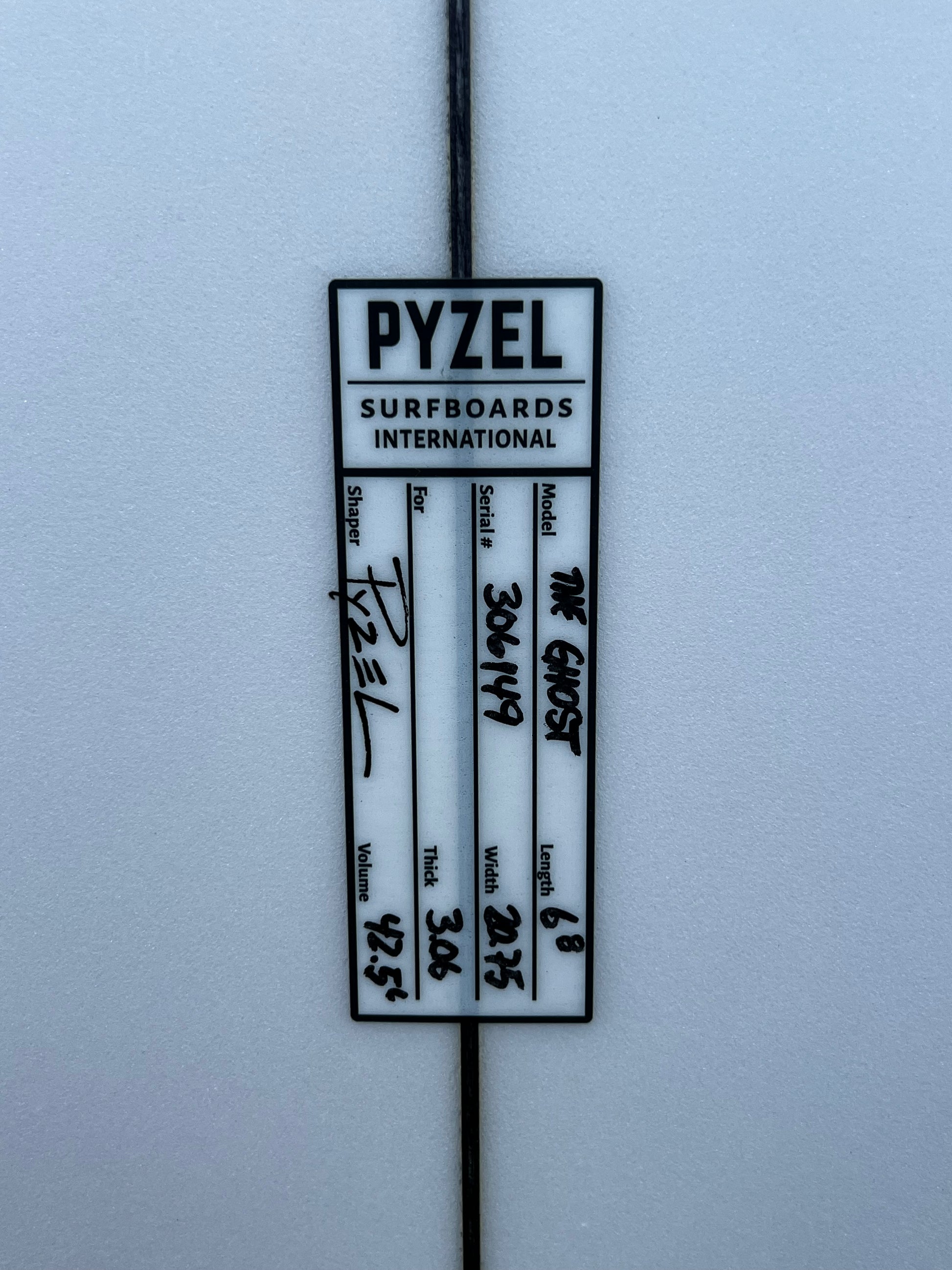 USED Pyzel 6'8" Ghost Shortboard Surfboard - dims