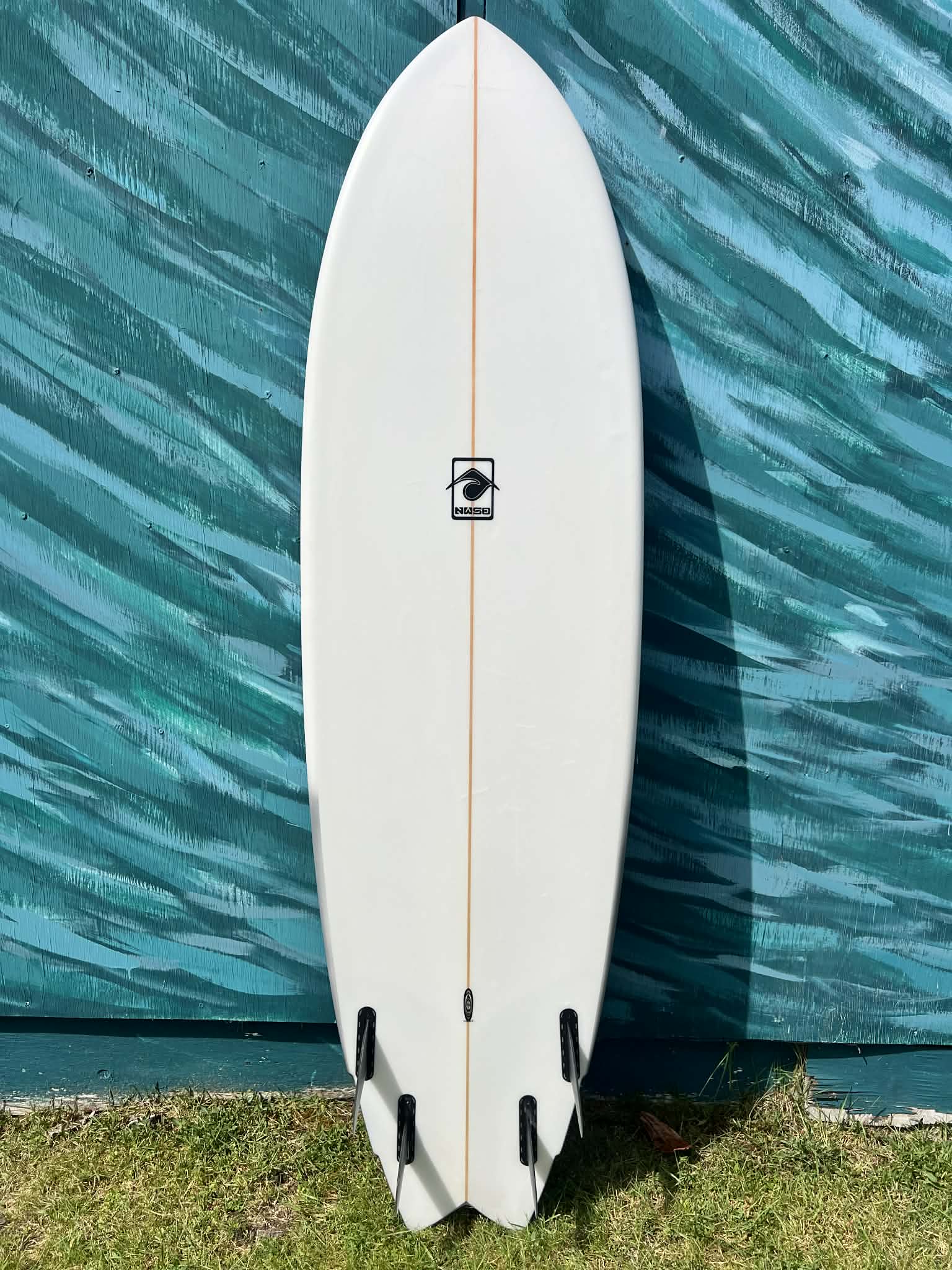 USED NWSD 6'10" Mega Fish Mid-Length Shortboard Surfboard - Bottom