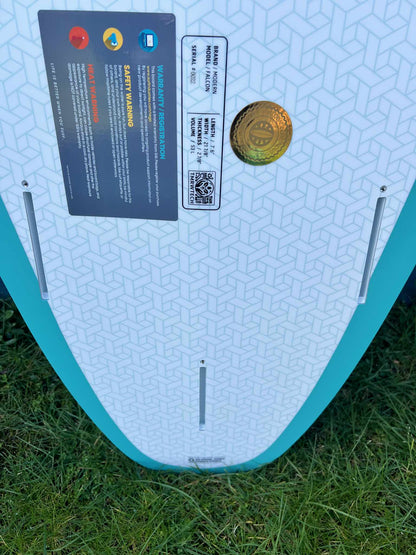 Modern 7'6" "Falcon" Mid-length Longboard Shortboard Surfboard - Fins
