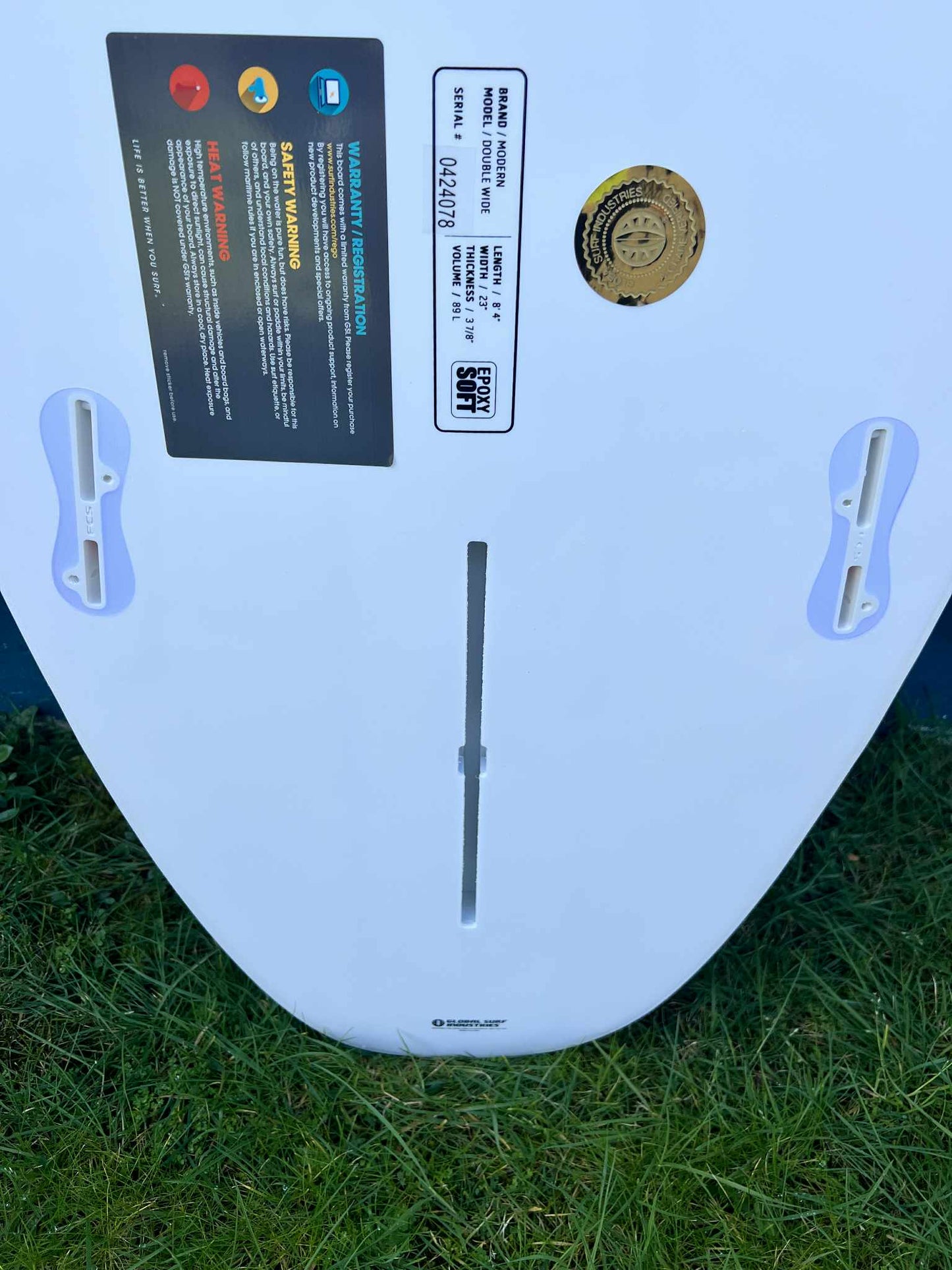 Modern 8'4" "Double Wide" Longboard Surfboard - Fins 