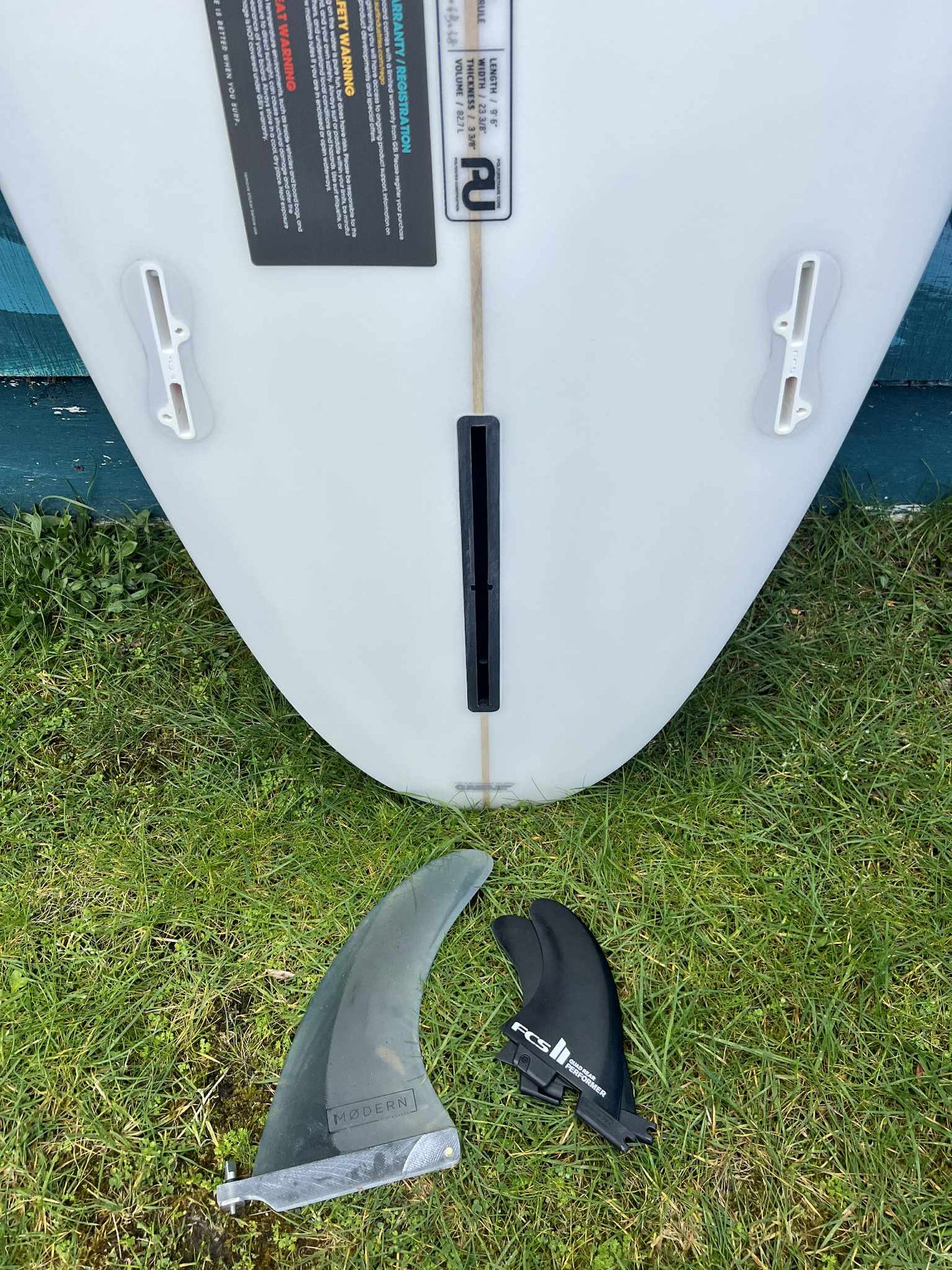 Modern 9'6" Golden Rule Longboard Surfboard - Fins