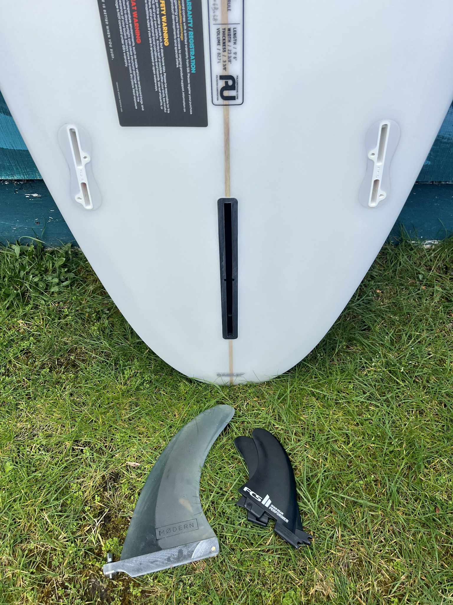 Modern 9'6" Golden Rule Longboard Surfboard - Fins