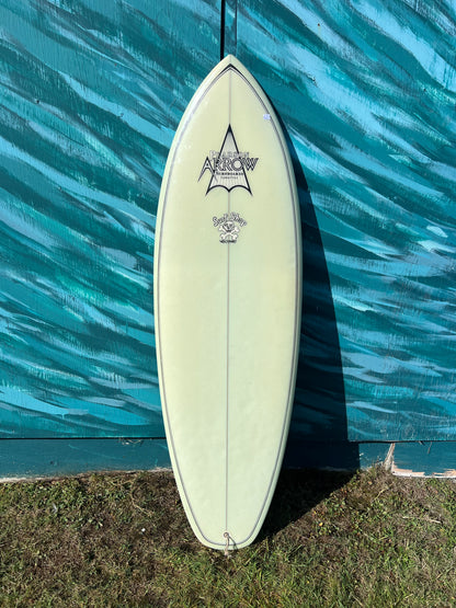 USED Pearson Arrow 5'8" Round Tail Single Fin Shortboard Surfboard