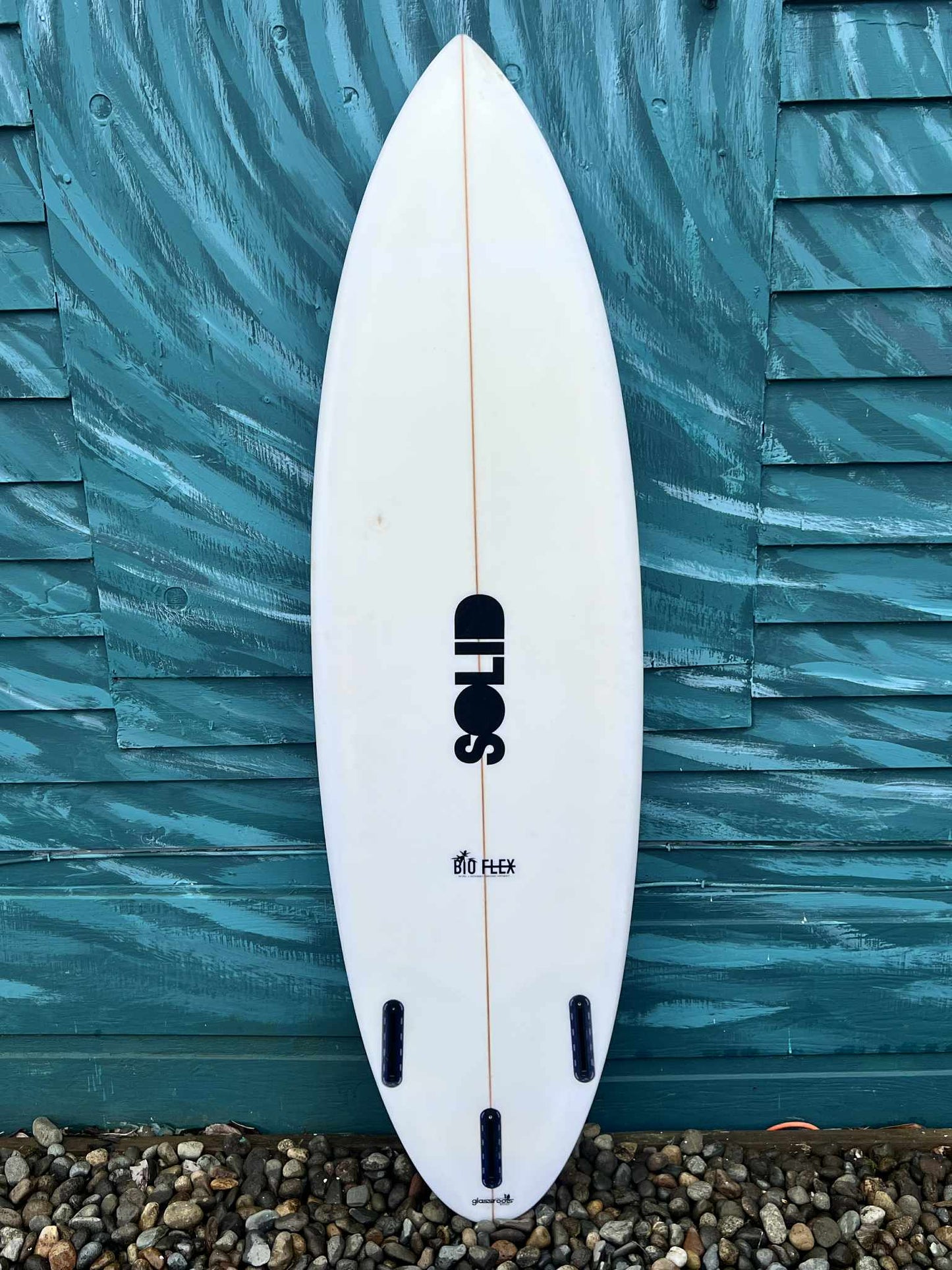 USED SOLID "Vinny" 5'10" Round Tail Shortboard Surfboard - Bottom