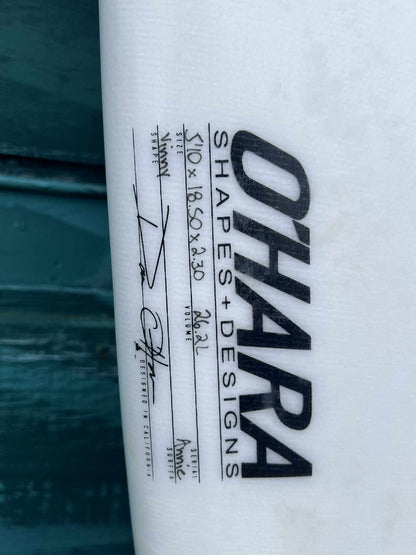 USED SOLID "Vinny" 5'10" Round Tail Shortboard Surfboard - dims